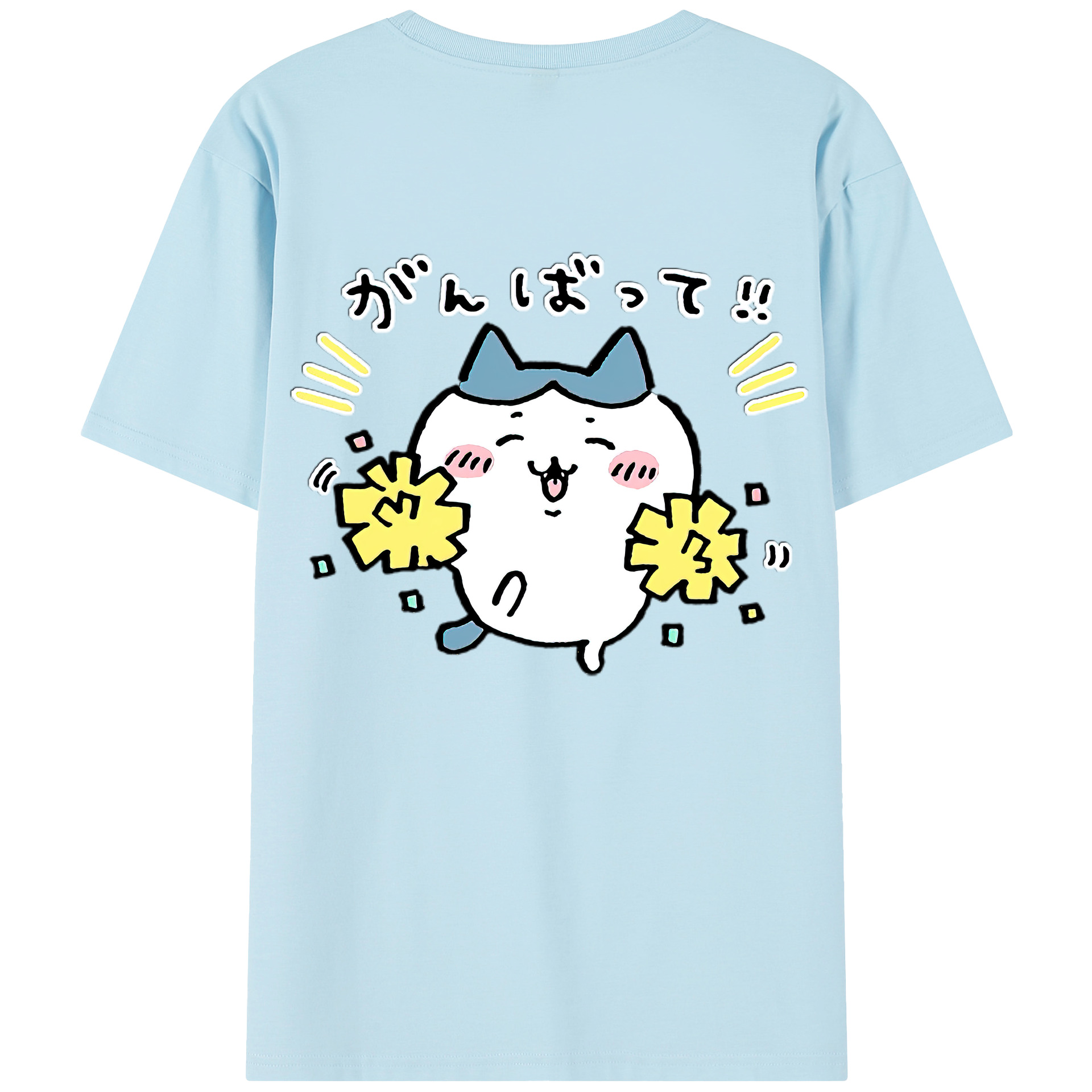 （画像用） ちいかわ ハチワレ Chii-kawa hachiware 綿100％半袖Tシャツ（背面プリント）
